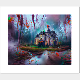 Abandoned Palace in Forest Art - Halloween Art Posters and Art